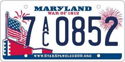 MD license plate 7AC0852