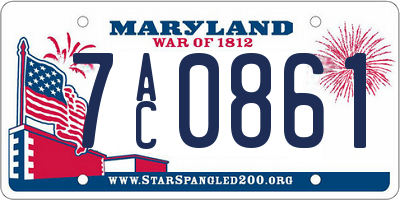 MD license plate 7AC0861