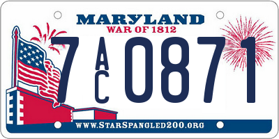 MD license plate 7AC0871