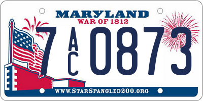 MD license plate 7AC0873