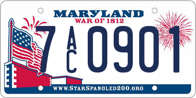 MD license plate 7AC0901