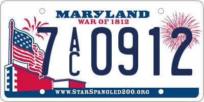 MD license plate 7AC0912