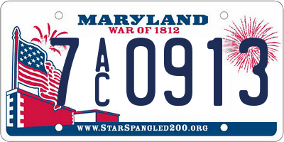 MD license plate 7AC0913