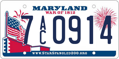 MD license plate 7AC0914