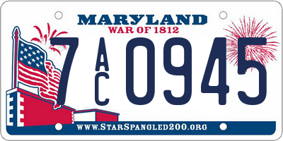 MD license plate 7AC0945