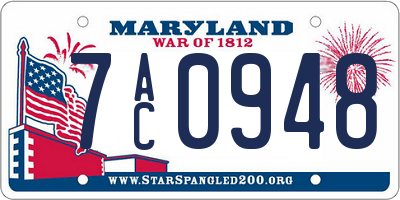 MD license plate 7AC0948