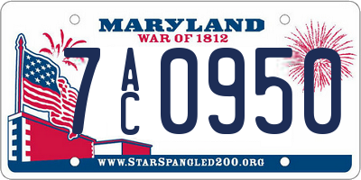 MD license plate 7AC0950