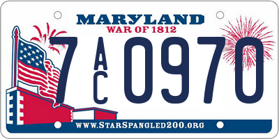 MD license plate 7AC0970