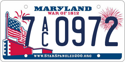 MD license plate 7AC0972