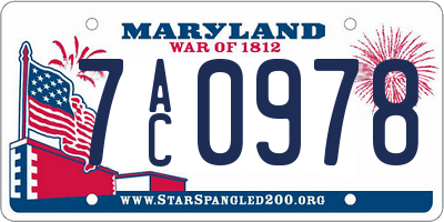 MD license plate 7AC0978