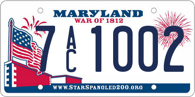 MD license plate 7AC1002