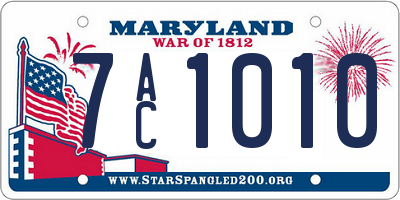 MD license plate 7AC1010
