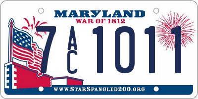 MD license plate 7AC1011