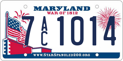 MD license plate 7AC1014