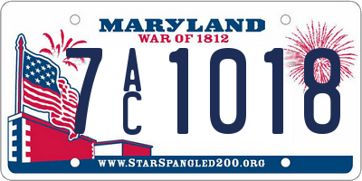 MD license plate 7AC1018