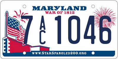 MD license plate 7AC1046