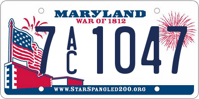 MD license plate 7AC1047