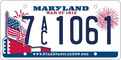 MD license plate 7AC1061