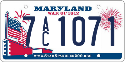 MD license plate 7AC1071
