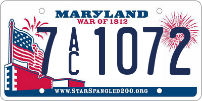MD license plate 7AC1072