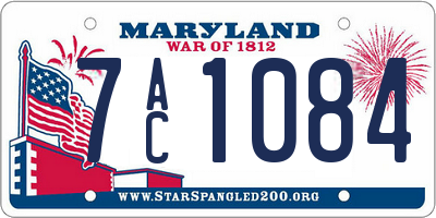MD license plate 7AC1084