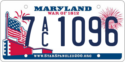 MD license plate 7AC1096