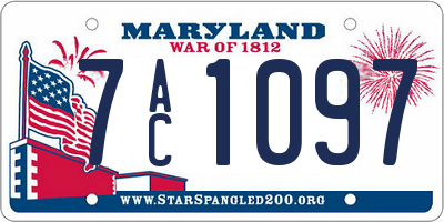 MD license plate 7AC1097