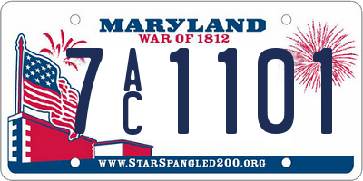 MD license plate 7AC1101