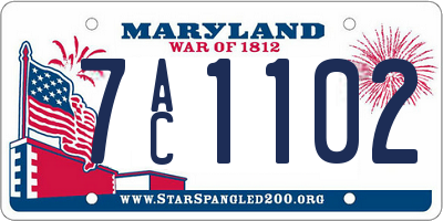 MD license plate 7AC1102