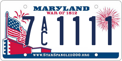 MD license plate 7AC1111
