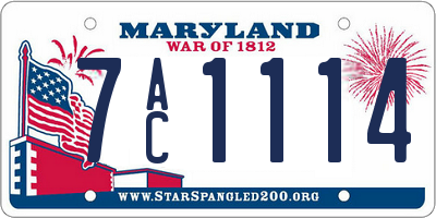 MD license plate 7AC1114