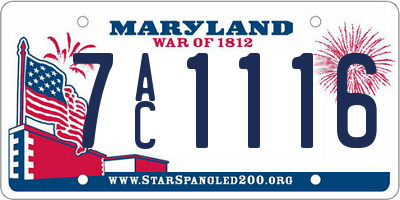 MD license plate 7AC1116
