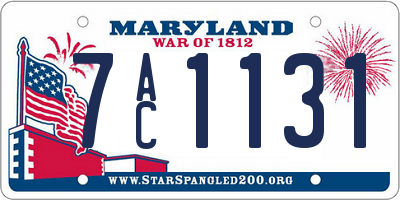 MD license plate 7AC1131