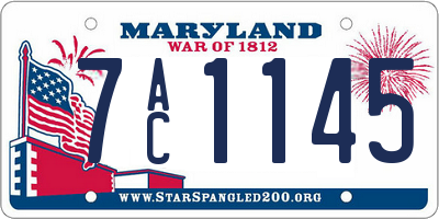 MD license plate 7AC1145