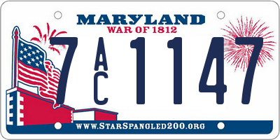 MD license plate 7AC1147