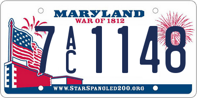 MD license plate 7AC1148