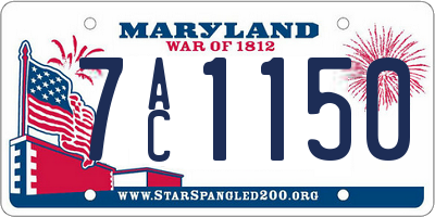 MD license plate 7AC1150