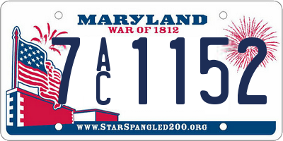 MD license plate 7AC1152