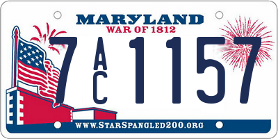 MD license plate 7AC1157