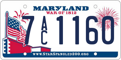 MD license plate 7AC1160