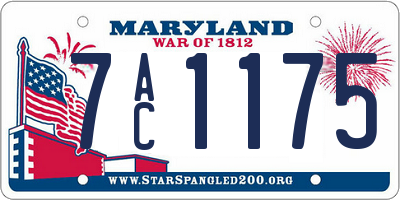 MD license plate 7AC1175