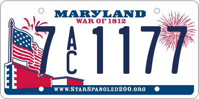 MD license plate 7AC1177