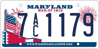 MD license plate 7AC1179