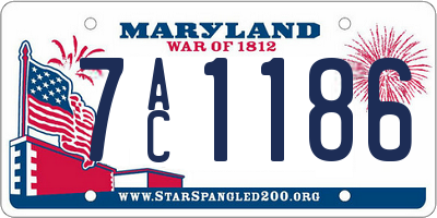 MD license plate 7AC1186