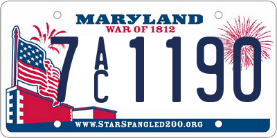 MD license plate 7AC1190