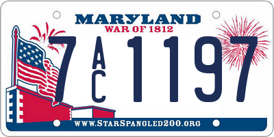 MD license plate 7AC1197