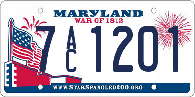 MD license plate 7AC1201