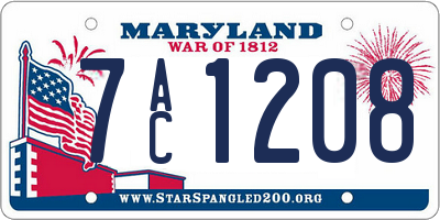 MD license plate 7AC1208