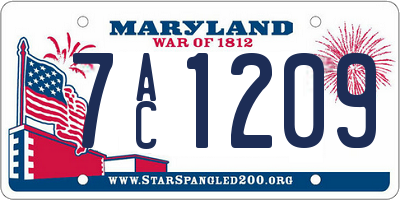MD license plate 7AC1209