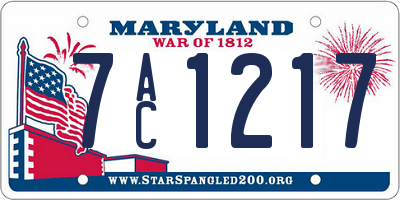 MD license plate 7AC1217